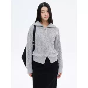 에잇세컨즈 케이블 집업 카디건 그레이 35515ALY23 4703853