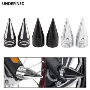 2PCS 오토바이 CNC 프론트 액슬 너트 커버 캡 알루미늄 블랙/크롬 Harley Sportster 883 1200 Dyna Touring Softail