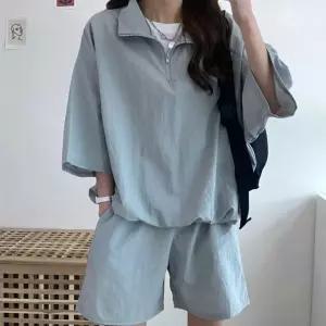 여성용 여름 반집업 상하의세트 트레이닝 외출복 스포티