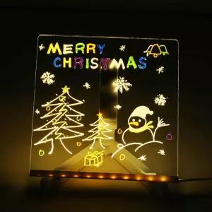 인테리어 소품 LED 아크릴 메모보드 무드등 마카 포함 20X20CM