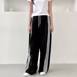여성 데일리 베이직 스타일 패션 밴딩바지 레이스 트랙 와이드 팬츠