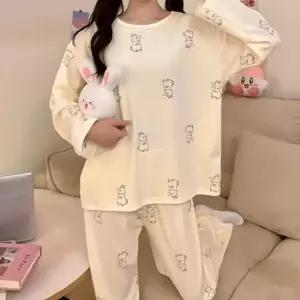 [라일리여성언더웨어] Rly 피치 홈웨어 세트 내추럴 파티룩 가을 미니멀 51678543)