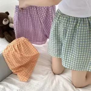 [라일리여성언더웨어] Rly 빅사이즈 체크 홈웨어 바지 냉감 모임룩 봄 미니
