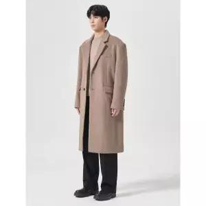 에잇세컨즈 울 블랜디드 반 더블 코트 옐로이시 브라운 424X30LY2B 4590621