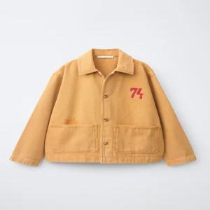 국내배송 ZARA 자라 주니어 키즈 자수 오버셔츠 머스터드 6085600305 2133840