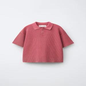 국내배송 ZARA 자라 주니어 키즈 애시드 워시 골지 폴로셔츠 스트로베리 3284702624 2133288