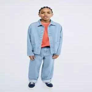 국내배송 ZARA 자라 주니어 키즈 스토리즈 데님 오버셔츠 블루 6186701400 2133027