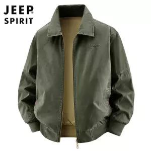 JEEP SPIRIT 남성 봄가을 리버시블 카라 집업 자켓 캐주얼 블루종 빅사이즈 점퍼