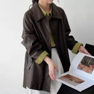 [라일리여성의류] Rly 여성 2컬러 우아한 라이더자켓 가을룩 벨트 레더