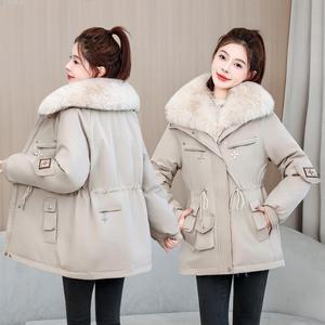모두팜 여성 파카 양털 코튼 코트 모피 칼라 후드 따뜻한 빅사이즈 MOC