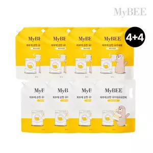 초핫딜 마이비 피부에순한 유아세제 2.1L 4팩(코튼)+유아유연제 2.1L 4팩(코튼)