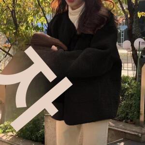 깜4 여성 봄가을 부드럽고 도톰한 스웨이드 코트 브라운 쇼트