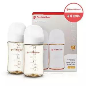 [더블하트] 모유실감 3세대 PPSU 제뉴인화이트 트윈팩 240ml (젖꼭지미포함)