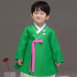 QT935-초록하랑남아한복 아동한복