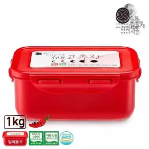 순창 문옥례 식품 기획 전통 찹쌀 매운 고추장 1kg 밀폐용기