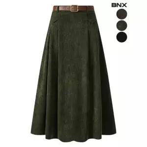 BNX여성 코듀로이 벨트 플레어 스커트 1031741