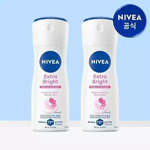 [니베아]니베아 데오드란트 스프레이 엑스트라 브라이트 60ml 2개