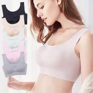 여성 심리스 브라 탑 데일리 스포츠브라 편안한 여성 노와이어 브라 탑 여자용 이너웨어 속옷 요가 런닝