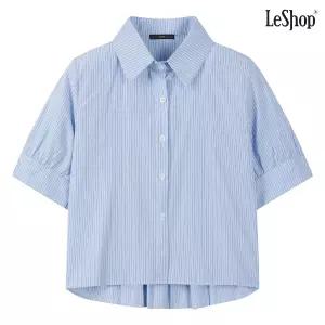 르샵 플리츠 카라 스트라이프 반팔 블라우스 DQ2BA050A 399717