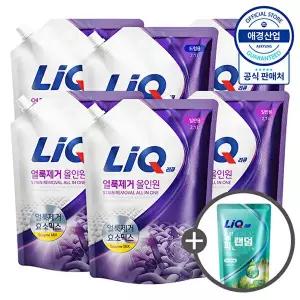 [애경]리큐 얼룩제거 올인원 액체세제 리필 2.1L ,6개 (+세제300ml 증정)