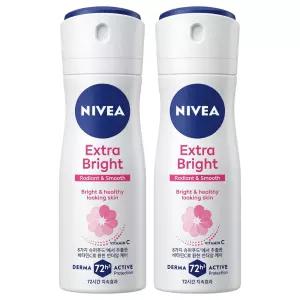 니베아 데오드란트 스프레이 엑스트라 브라이트 60ml x 2개