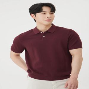 브렌우드 와인 워셔블 폴로넥 반팔 스웨터 티셔츠 BRWAM26411WIX