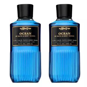 Bath  Body Works 3-in-1 남성용 헤어, 페이스 바디 워시 - 오션 향, 프로 비타민 B5 및 알로에 함유, 샴