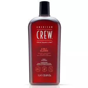 AMERICAN CREW 3-in-1 샴푸 컨디셔너 및 바디 워시, 1L(33.8온스) | 올인원 샴푸, 워시 머리카락과 피부를