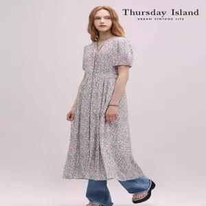 써스데이아일랜드 THURSDAYISLAND 플라워 풀오픈 롱 원피스T244MOP247W 438600