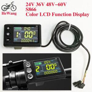 24V 36V 48V 60V S866 컬러 LCD 디스플레이 프로토콜 2 전기 자전거 스쿠터용 5PIN 2PIN 라이트용 2핀