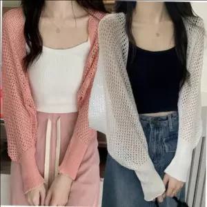 [라일리여성의류] Rly 걸스 봄볼레로가디건 심플 가벼운풀오버 텍스타일