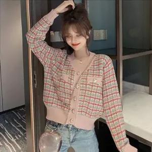 [라일리여성의류] Rly 고급스러운 트위드 니트 가디건 간절기 트위드 가