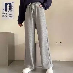 [라일리여성의류] Rly 여성 기모 와이드 팬츠 융털 밴딩 바지
