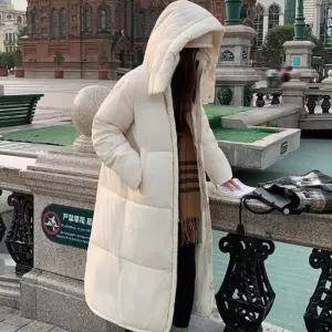 [라일리여성의류] Rly 데일리 아우터 하이넥 후드 여성 롱패딩 아이보리