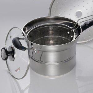 [키친아트] 스텐 찜기 국수냄비 찜냄비 멀티팟 18cm