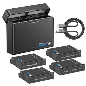 DJI 오즈모 액션 4/3 카메라 액세서리용 배터리 보관함 정리함 듀얼 슬롯 Dji 3/4배터리 2200mAh