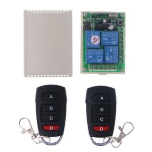 무선 RF 리모컨 리시버 모듈 전기 주차장 도어 2x 송신기 433MHz 24V 4CH