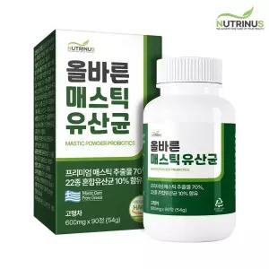 뉴트리너스 올바른 매스틱 유산균 90정 1박스 (3개월분) / 양배추 브로콜리 함유