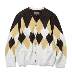 [유니폼브릿지][패플 단독] argyle mohair cardigan brown