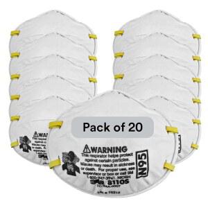 3M 8210 미립자 N95 일회용 20개 팩 NIOSH 승인 2스트랩 컵 스타일 디자인 가벼운 쿠셔닝 코 폼 포함