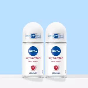 니베아 데오드란트 롤온 드라이 컴포트 50ml, 2개