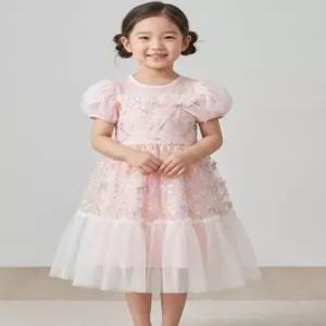 리틀밥독 키즈 여름옷 차밍리본 원피스 여아 생일파티 선물 레이스 드레스 H262MOP02