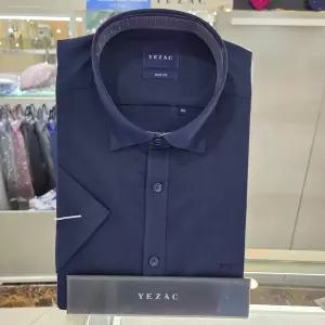 [예작]폴리스판 스냅배색카라 슬림핏 반소매YJEMBS252NY_CA