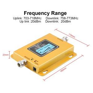 4G LTE 700Mhz 셀룰러 신호 부스터 리피터 LCD 디스플레이 모바일 증폭기 LTE700 + 빨판 안테나 옴니