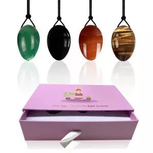 자연 마사지 공 Yoni 계란 질 옥 여성 Kegel 운동기 돌 근육 골반 강화