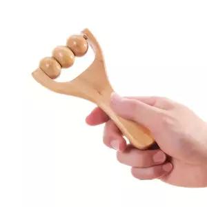 pc 나무 마사지기 컴팩트한 어깨 및 다리 롤러 마사지 전신 얼굴 목에
