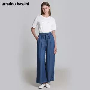 [아날도바시니(ARNALDO BASSINI)] 스트링 올밴딩 레이온 텐셀 와이드 데님 (택가격: 118000원)