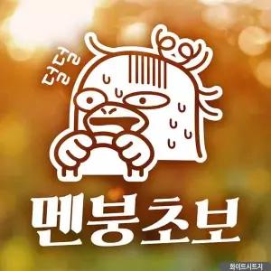 화이트시트지 DNN377K8 초보운전 자동차스티커 덕구 멘붕초보