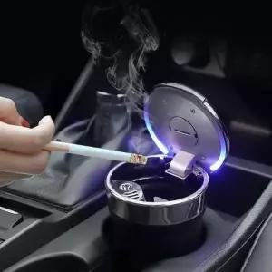 차량용 대용량 LED 재털이 냄새차단 휴지통 용품