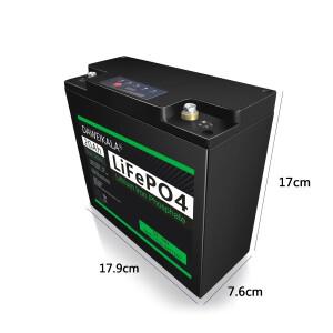 12V 20Ah LiFePO4 배터리 내장형 BMS 충전식 리튬 인산철 6000+ 사이클 저비용 태양광 RV 보트 CCTV용